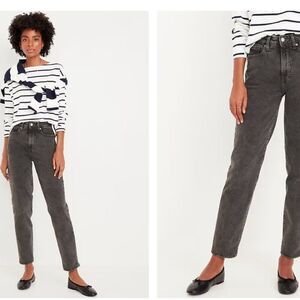 Old Navy Sky-Hi Straight Jeans in Faded Black (size 6)